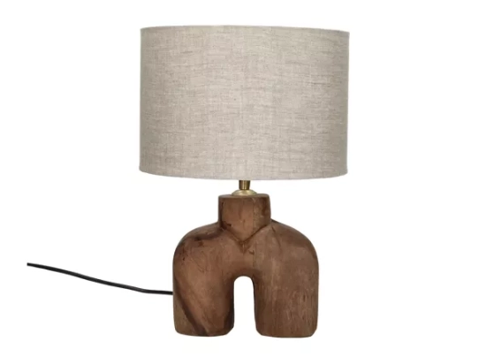 Lampe de table Lampedusa en bois de mangier - H38 cm - brun I Pomax