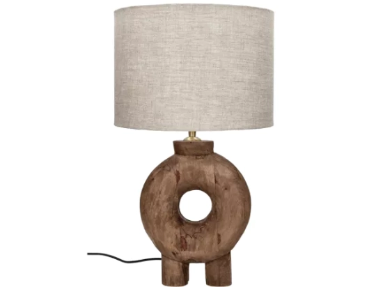 Lampe de table Lampedusa en bois de mangier - H51 cm - brun I Pomax