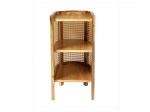 Table de chevet en teck et cannage