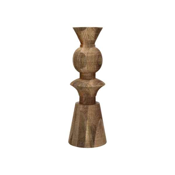 Bougeoir Rotello en bois de mangier - H40 cm - naturel I Pomax